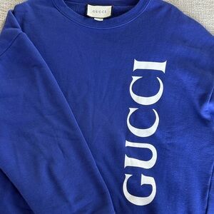 Gucci Royal Blue Crewneck with White Logo